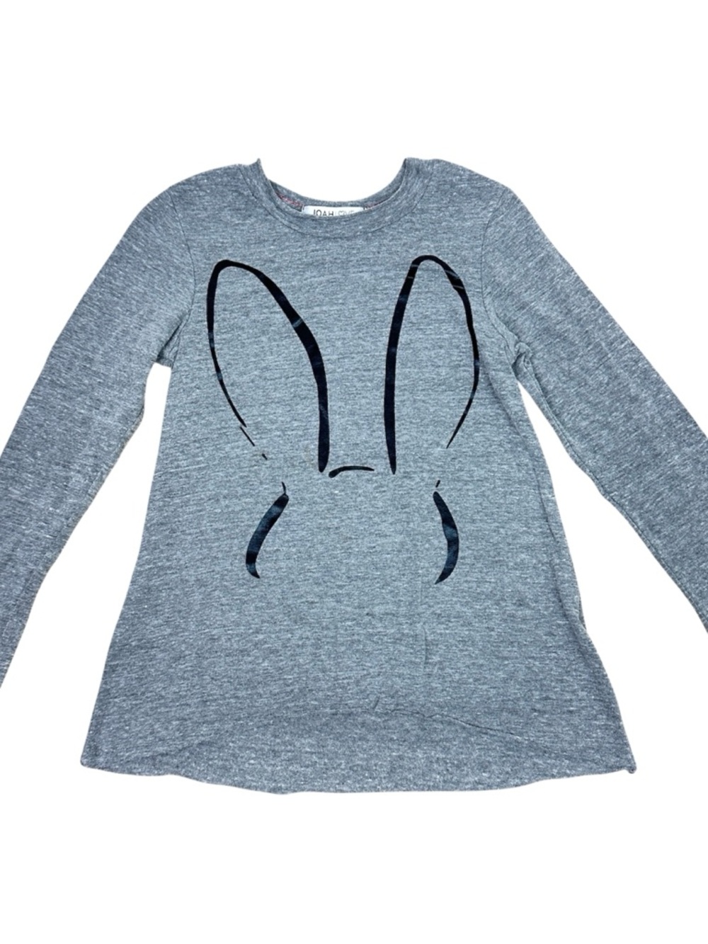 Joah Love Girls' Gray Bunny Graphic Long-Sleeve Top